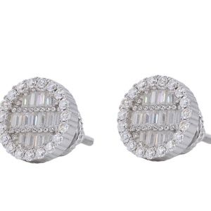 ROUND BAGUETTE INFILL VVS MOISSANITE DAIMOND EARRINGS